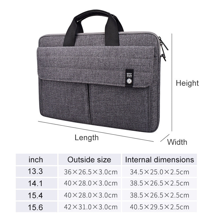 ST08 Handheld Briefcase Carrying Storage Bag without Shoulder Strap for 14.1 inch Laptop(Black) by bashfashion