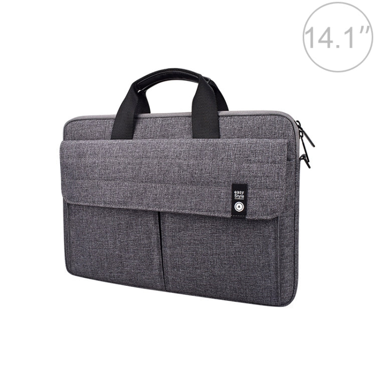 ST08 Handheld Briefcase Carrying Storage Bag without Shoulder Strap for 14.1 inch Laptop(Grey) by bashfashion