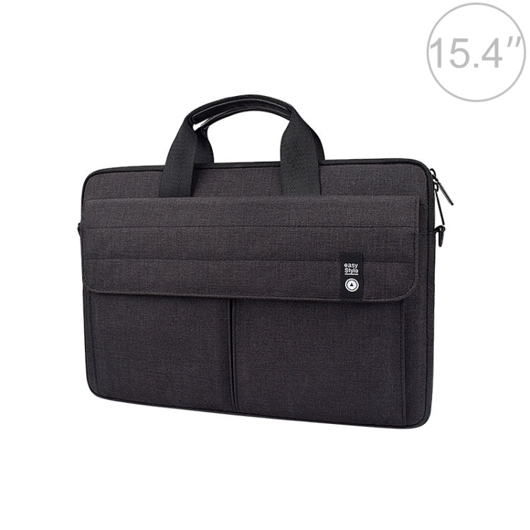 ST08 Handheld Briefcase Carrying Storage Bag without Shoulder Strap for 15.4 inch Laptop(Black) by bashfashion