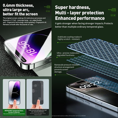 For iPhone 15 Pro Max WK WTP-097 Jungle Series Kinkong 6D Curved Privacy Tempered Glass Film by WK