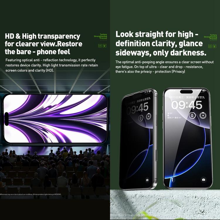 For iPhone 15 Pro WK WTP-097 Jungle Series Kinkong 6D Curved Privacy Tempered Glass Film by WK