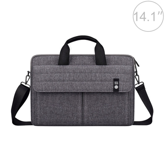 ST08 Handheld Briefcase Carrying Storage Bag with Shoulder Strap for 14.1 inch Laptop(Grey) by bashfashion