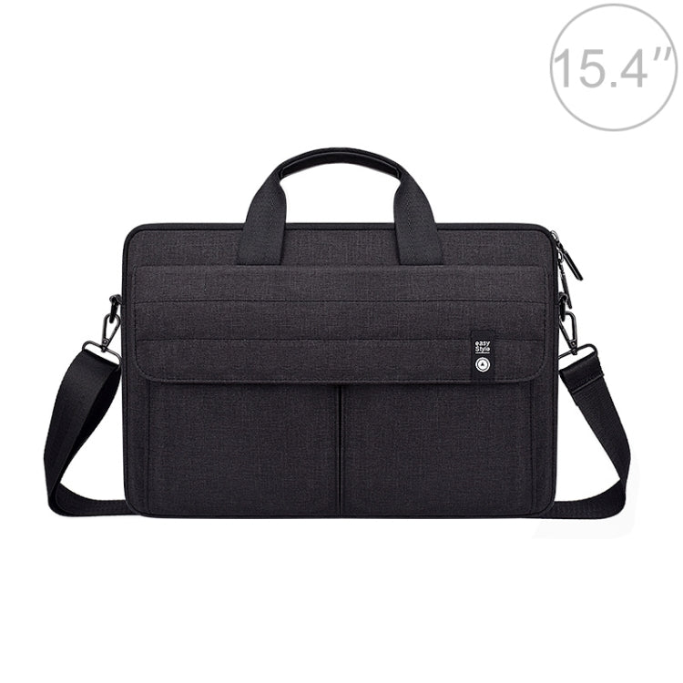 ST08 Handheld Briefcase Carrying Storage Bag with Shoulder Strap for 15.4 inch Laptop(Black) by bashfashion