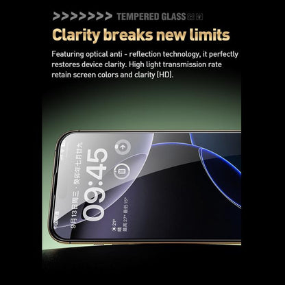 For iPhone 16 / 15 WK WTP-104 Jungle Series Kinkong Kyanite Ultra-hard 9D Curved Privacy Aluminum Glass Film by WK