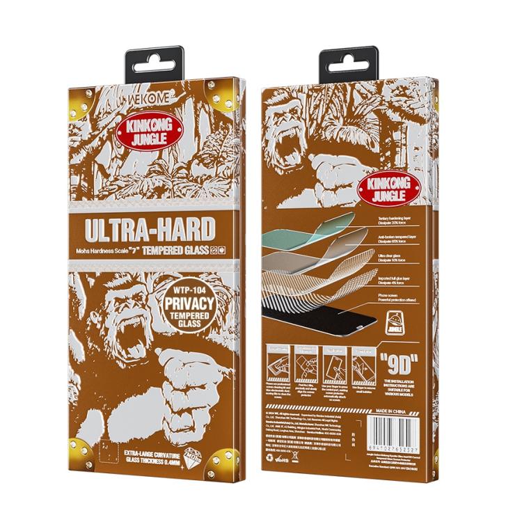 For iPhone 15 Pro WK WTP-104 Jungle Series Kinkong Kyanite Ultra-hard 9D Curved Privacy Aluminum Glass Film by WK