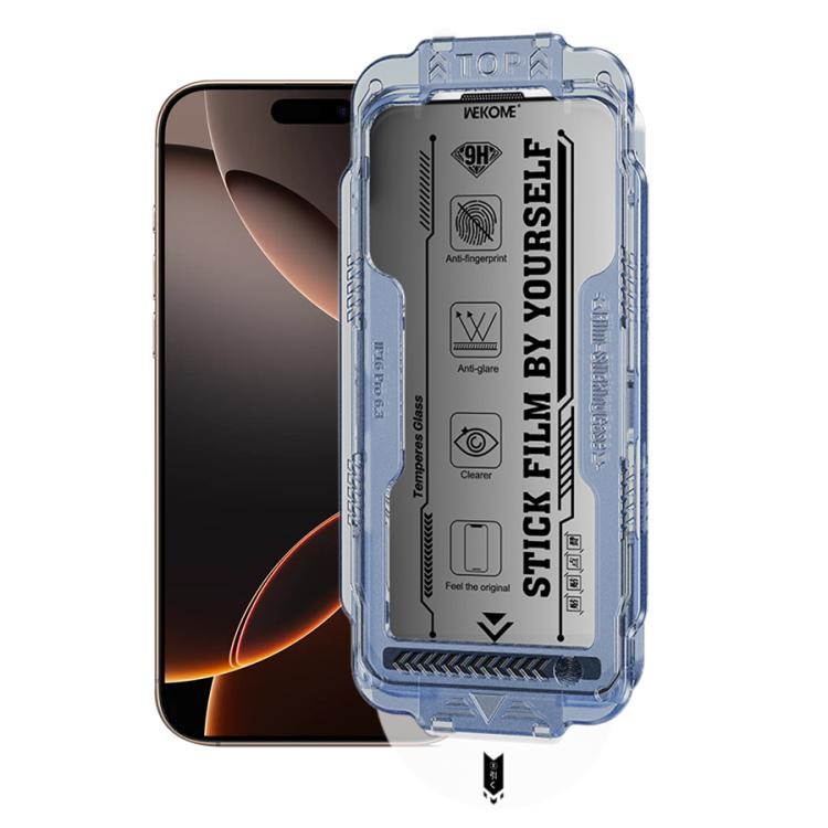 For iPhone 16 Pro Max WK WTP-116 Easy Install 6D Curved Ultra-Fine Edge Privacy Tempered Glass Film by WK