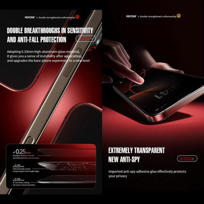 For iPhone 16 Pro WK WTP-116 Easy Install 6D Curved Ultra-Fine Edge Privacy Tempered Glass Film by WK