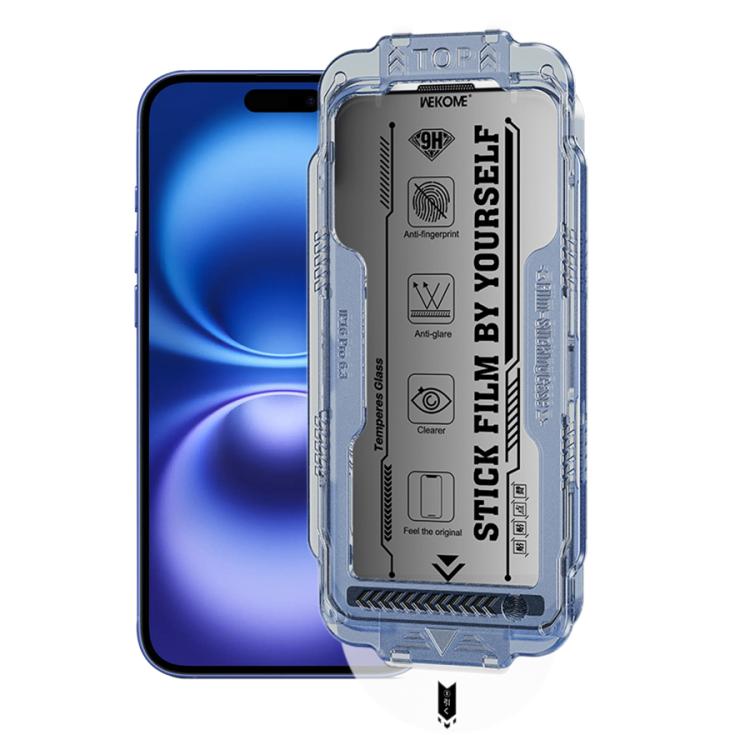 For iPhone 16 Plus / 15 Plus WK WTP-116 Easy Install 6D Curved Ultra-Fine Edge Privacy Tempered Glass Film by WK