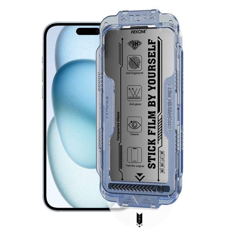 For iPhone 16 / 15 WK WTP-116 Easy Install 6D Curved Ultra-Fine Edge Privacy Tempered Glass Film by WK