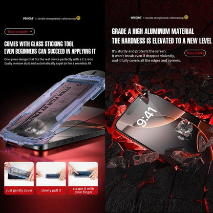 For iPhone 14 Pro Max WK WTP-116 Easy Install 6D Curved Ultra-Fine Edge Privacy Tempered Glass Film by WK