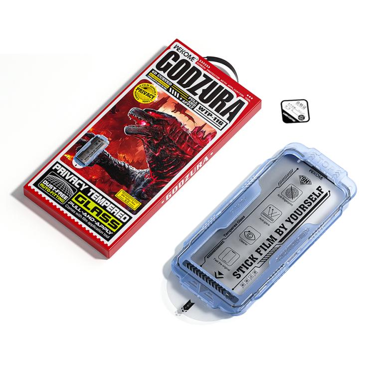 For iPhone 12 Pro Max WK WTP-116 Easy Install 6D Curved Ultra-Fine Edge Privacy Tempered Glass Film by WK