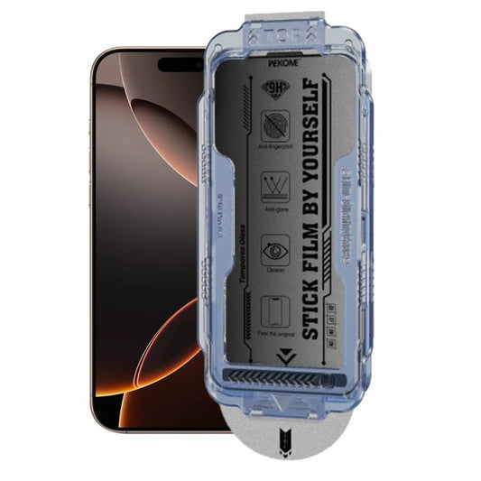 For iPhone 16 Pro WK WTP-118 Easy Install 6D Curved Ultra-Fine Edge Frosted Privacy Tempered Glass Film by WK