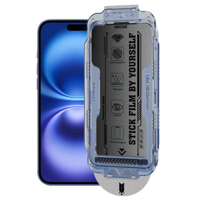 For iPhone 16 Plus / 15 Plus WK WTP-118 Easy Install 6D Curved Ultra-Fine Edge Frosted Privacy Tempered Glass Film by WK