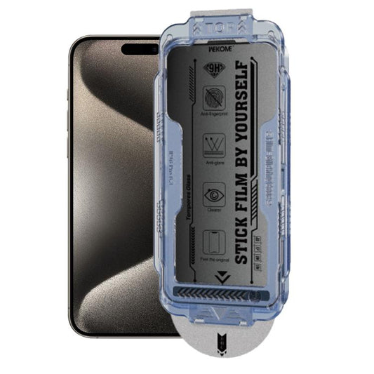 For iPhone 15 Pro Max WK WTP-118 Easy Install 6D Curved Ultra-Fine Edge Frosted Privacy Tempered Glass Film by WK