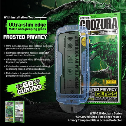 For iPhone 13 Pro Max / 14 Plus WK WTP-118 Easy Install 6D Curved Ultra-Fine Edge Frosted Privacy Tempered Glass Film by WK