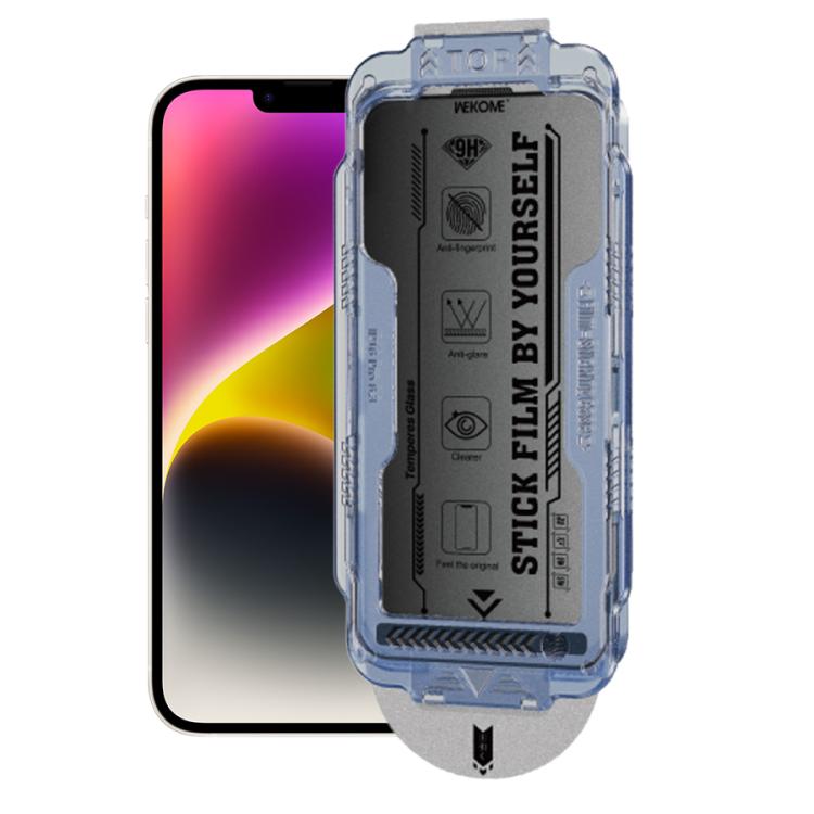 For iPhone 14 / 13 / 13 Pro WK WTP-118 Easy Install 6D Curved Ultra-Fine Edge Frosted Privacy Tempered Glass Film by WK