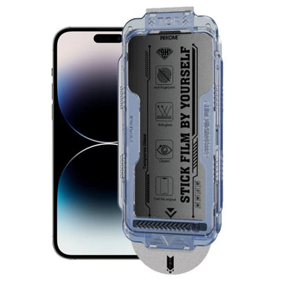 For iPhone 14 Pro WK WTP-118 Easy Install 6D Curved Ultra-Fine Edge Frosted Privacy Tempered Glass Film by WK