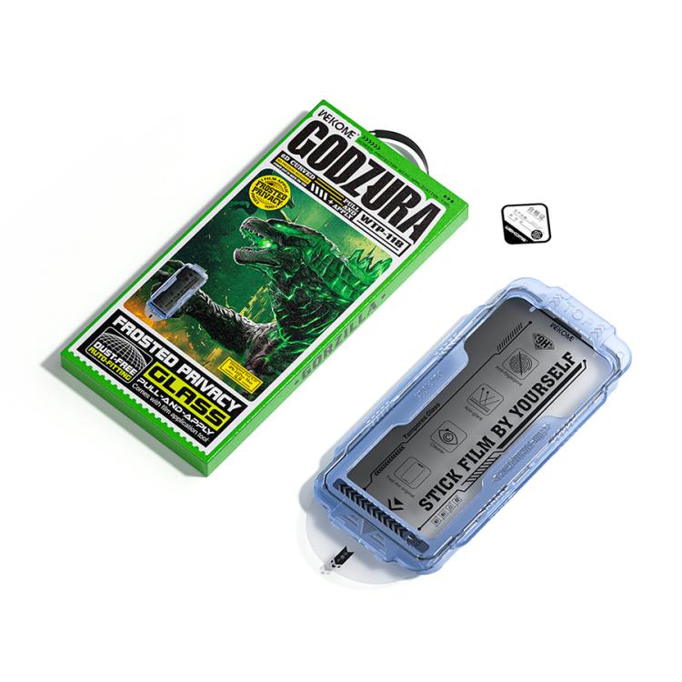 For iPhone 14 Pro WK WTP-118 Easy Install 6D Curved Ultra-Fine Edge Frosted Privacy Tempered Glass Film by WK