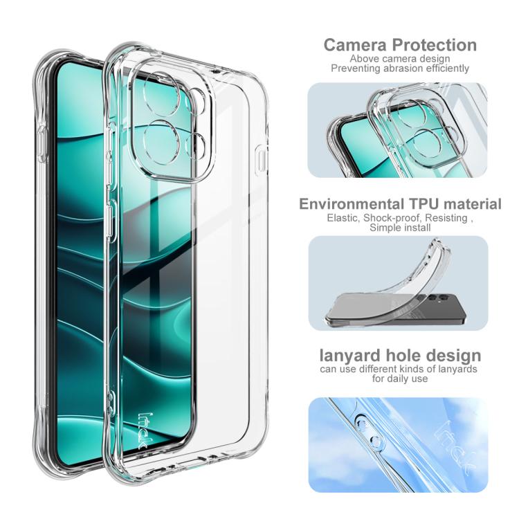 For OnePlus 13T imak Shockproof Airbag TPU Phone Case(Transparent) by imak