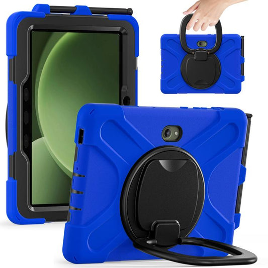 For Samsung Galaxy Tab Active5 Pro Silicone Hybrid PC Tablet Case with Holder & Shoulder Strap(Blue) by bashfashion