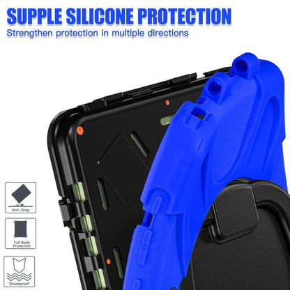 For Samsung Galaxy Tab Active5 Pro Silicone Hybrid PC Tablet Case with Holder & Shoulder Strap(Blue) by bashfashion