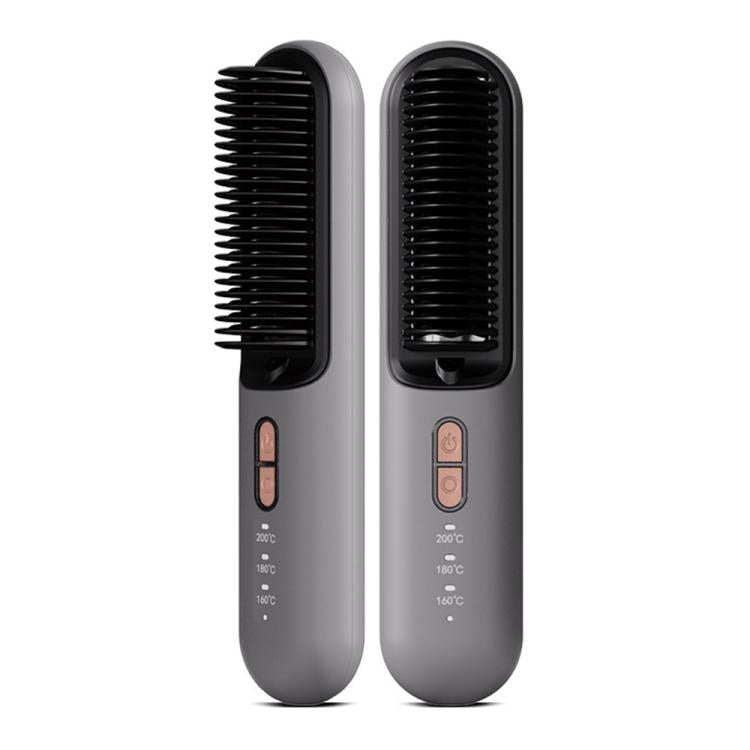 K-SKIN KD382B Negative Ion Hair Care Type-C Wireless Hair Straightening Comb(Grey) by K-SKIN