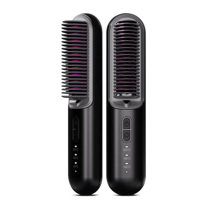 K-SKIN KD382S Negative Ion Hair Care Type-C Wireless Hair Straightening Comb(Black) by K-SKIN