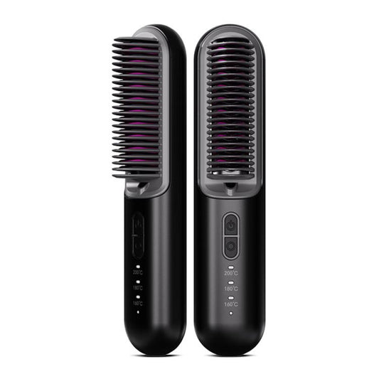 K-SKIN KD382S Negative Ion Hair Care Type-C Wireless Hair Straightening Comb(Black) by K-SKIN