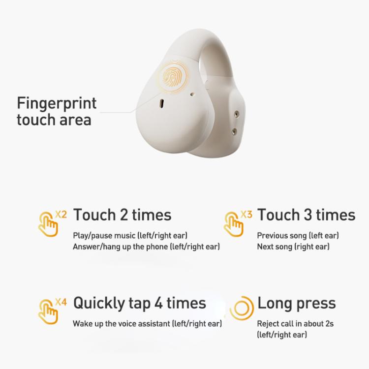 Langsdom TS03 Pro Clip-On Wireless Bluetooth Earphones(Beige) by Langsdom