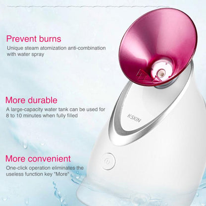 K-SKIN KD2331A Nano Ions Hot Spray Face Steamer Moisturizing Skin Beauty Device(EU Plug) by K-SKIN