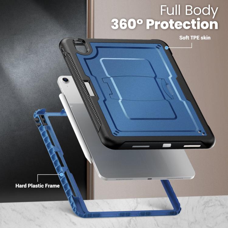 For iPad Air 11 2025 / 2024 Honeycomb Stand TPE Hydric PC Tablet Case(Navy Blue) by bashfashion