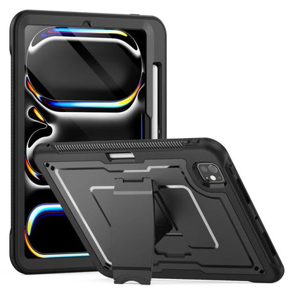 For iPad Pro 11 2025 / 2024 Honeycomb Stand TPE Hydric PC Tablet Case(Black) by bashfashion