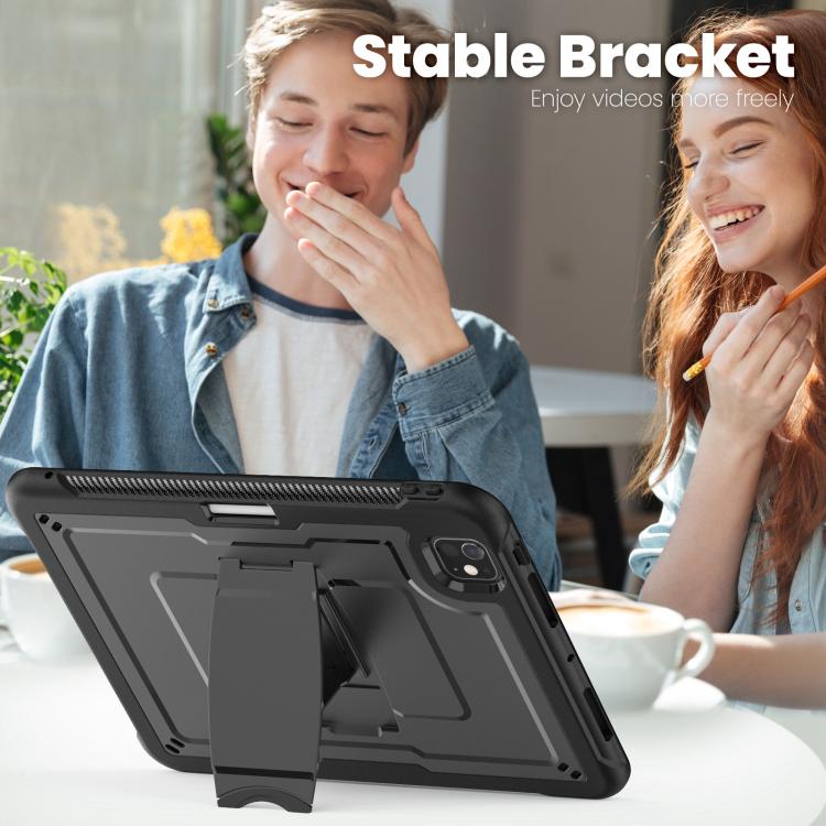 For iPad Pro 11 2025 / 2024 Honeycomb Stand TPE Hydric PC Tablet Case(Black) by bashfashion