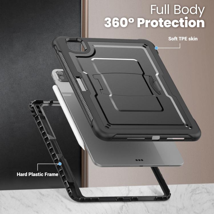 For iPad Pro 11 2025 / 2024 Honeycomb Stand TPE Hydric PC Tablet Case(Black) by bashfashion