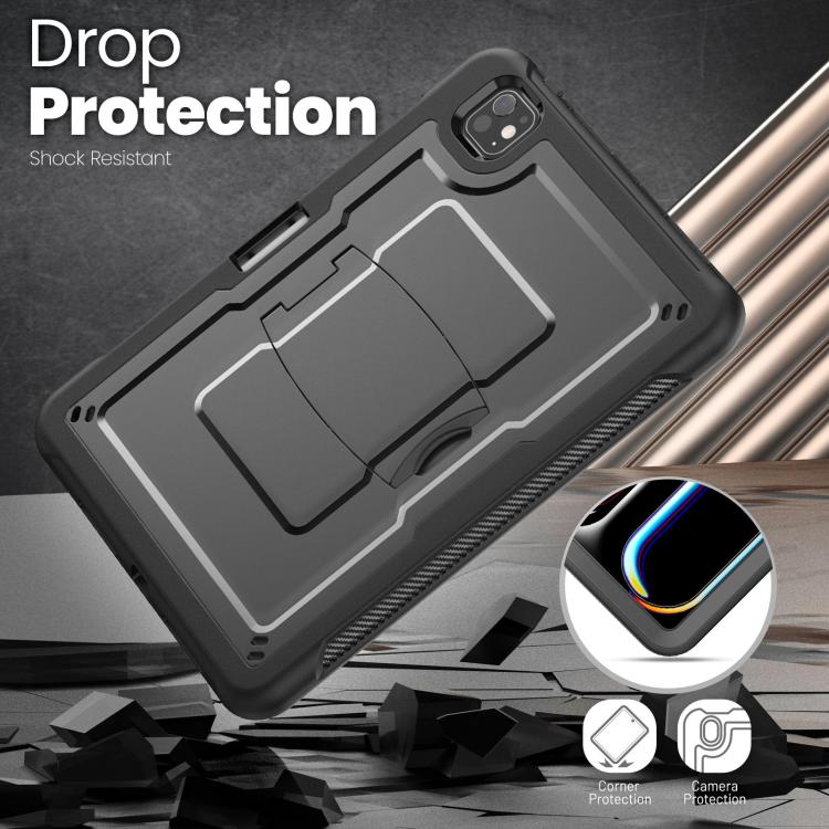 For iPad Pro 11 2025 / 2024 Honeycomb Stand TPE Hydric PC Tablet Case(Black) by bashfashion