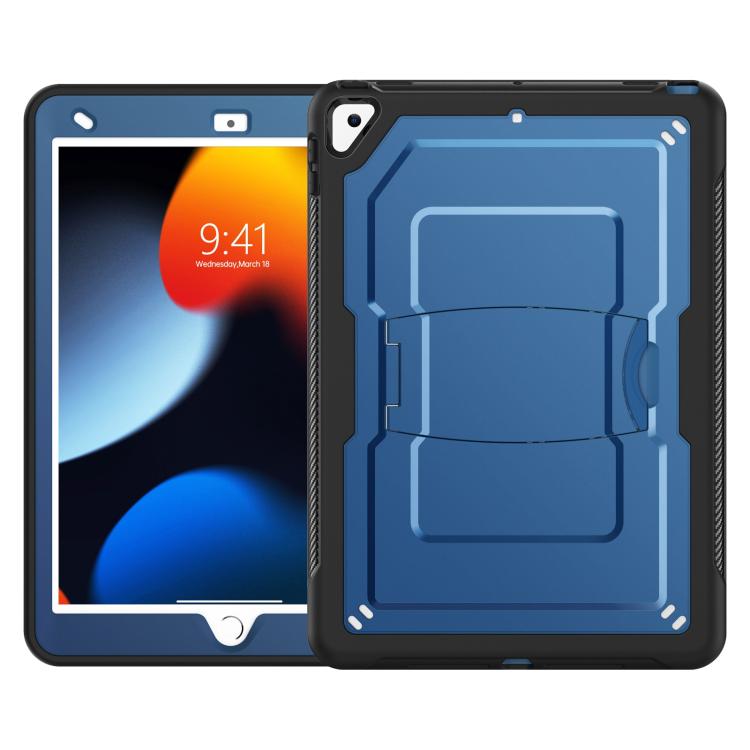 For iPad 10.2 2021 / 2020 / 10.5 2019 Honeycomb Stand TPE Hydric PC Tablet Case(Navy Blue) by bashfashion