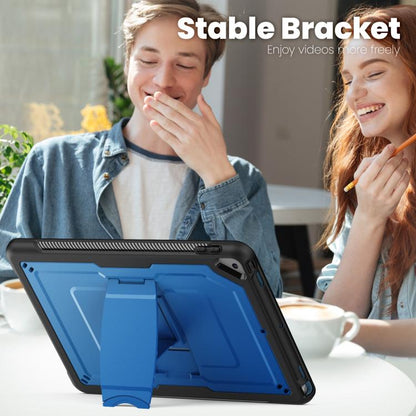 For iPad 10.2 2021 / 2020 / 10.5 2019 Honeycomb Stand TPE Hydric PC Tablet Case(Navy Blue) by bashfashion
