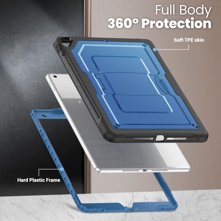 For iPad 10.2 2021 / 2020 / 10.5 2019 Honeycomb Stand TPE Hydric PC Tablet Case(Navy Blue) by bashfashion