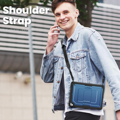 For iPad 10.2 2021 / 2020 / 10.5 2019 Honeycomb Stand TPE Hydric PC Tablet Case(Navy Blue) by bashfashion