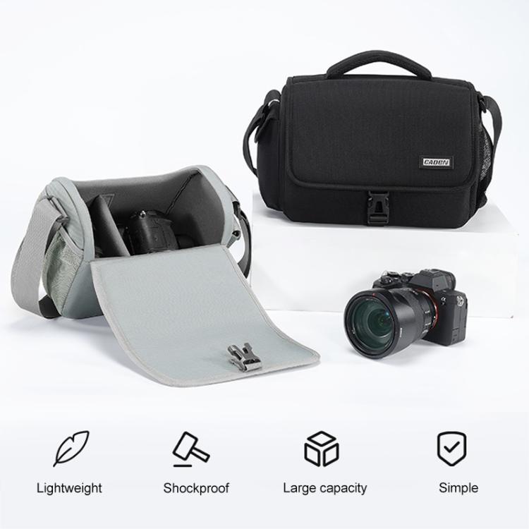CADeN D27-1 Portable Digital Camera Bag with Strap, Size:26 x 21 x 15cm Grey by CADeN