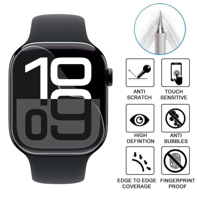 For Apple Watch Series 11 / 10 46mm 5pcs xDfind Soft Hydrogel Film Full Cover Front Protector by xDfind