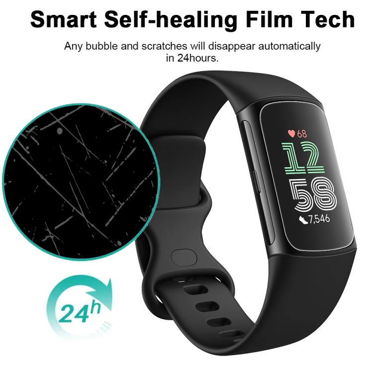 For Fitbit Charge 6 5pcs xDfind Soft Hydrogel Film Full Cover Front Protector by xDfind