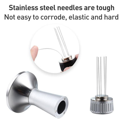 53.3mm Mesh Texture with Needle Coffee Powder Pressing Hammer Stainless Steel Cloth Powder(Silver) by bashfashion