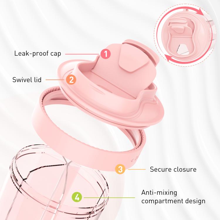 Portable Compartment Sealed Medicine Organizer Large Pill Storage Cup(Pink) by bashfashion