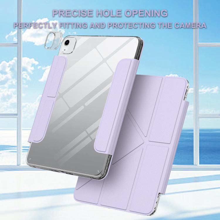 For iPad Air 11 2025 / 2024 / Air 5 / Air 4 Detachable Backshell Folding Holder Smart Tablet Leather Case(Purple) by bashfashion