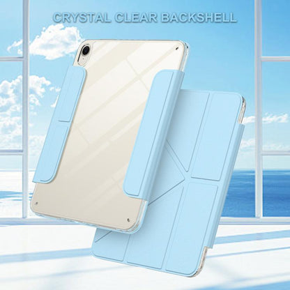 For iPad mini 2024 / 2021 Detachable Backshell Folding Holder Smart Tablet Leather Case(Light Blue) by bashfashion
