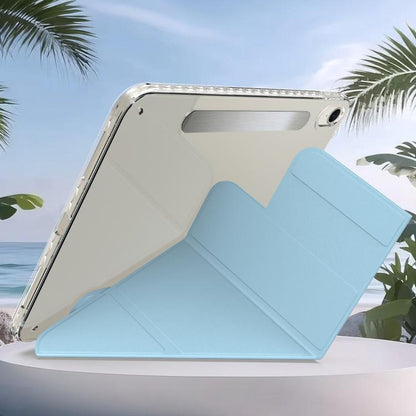 For iPad mini 2024 / 2021 Detachable Backshell Folding Holder Smart Tablet Leather Case(Light Blue) by bashfashion
