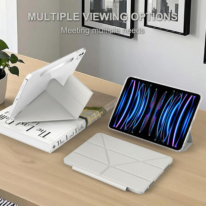 For iPad Pro 11 2025 / 2024 Detachable Backshell Folding Holder Smart Tablet Leather Case(Grey) by bashfashion