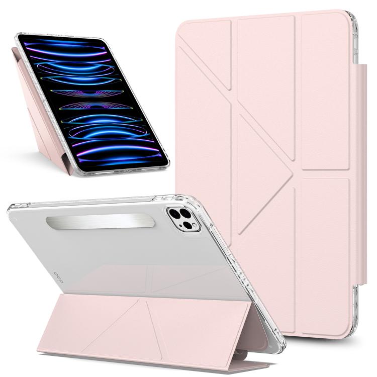 For iPad Pro 13 2025 / 2024 Detachable Backshell Folding Holder Smart Tablet Leather Case(Pink) by bashfashion