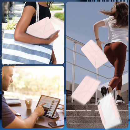 For iPad Pro 13 2025 / 2024 Detachable Backshell Folding Holder Smart Tablet Leather Case(Pink) by bashfashion